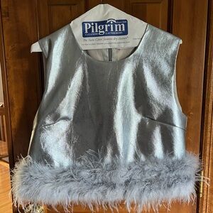 Metallic silver feather Buddy Love top.